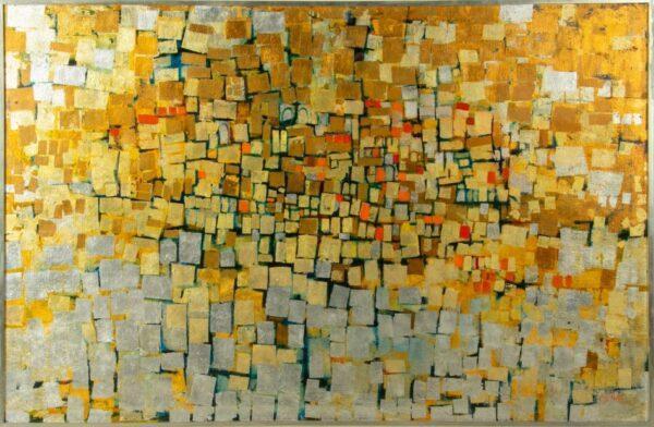 Louise Jensen Nobili (American/Michigan, 20th C.) Acrylic And Oil on Canvas, Ca. Mid 20th C., Abstract H 39" W 60"