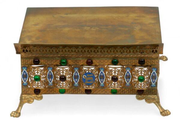 Adjustible Brass Table Top Bible Stand 1950, H 8" W 11"