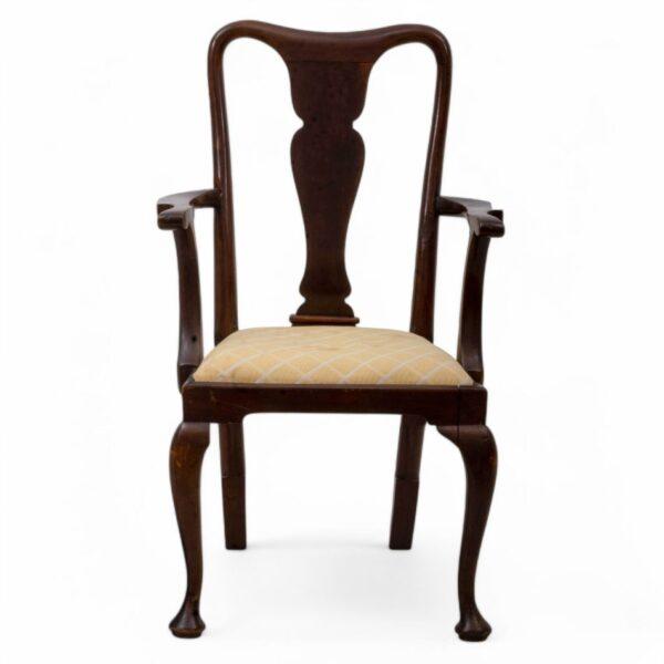 Queen Anne Style Carved Mahogany Child's Armchair, Ca. 1920, H 30" W 16" Depth 14.5"