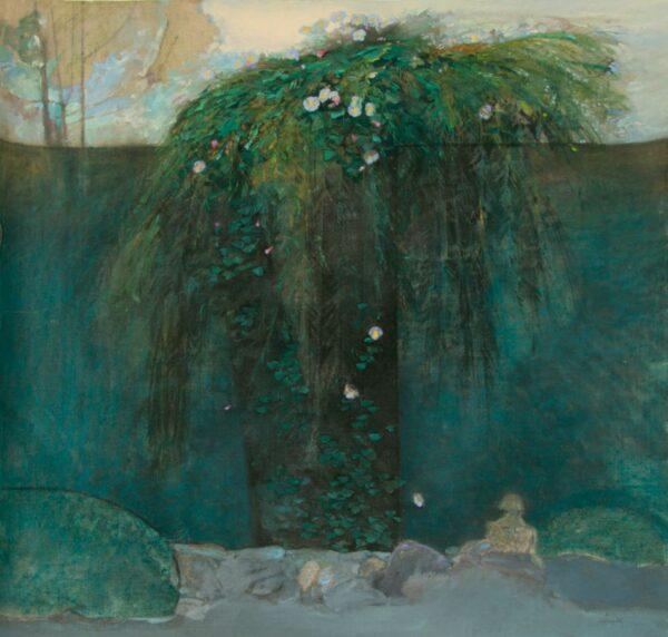 Robert Heindel (American, B. 1938-2005) Oil on Canvas Mural 'International Marathon', H 37" W 37"