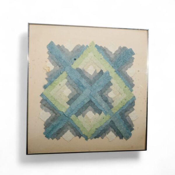 Modern Handmade Paper Collage, 20th C., 'Untitled', H 20" W 28" Frame Size: H 36" W 36.5"