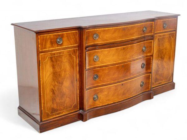 Beacon Hill Chippendale Style Mahogany And Satinwood Buffet 1950, H 37" W 74" Depth 22.5"