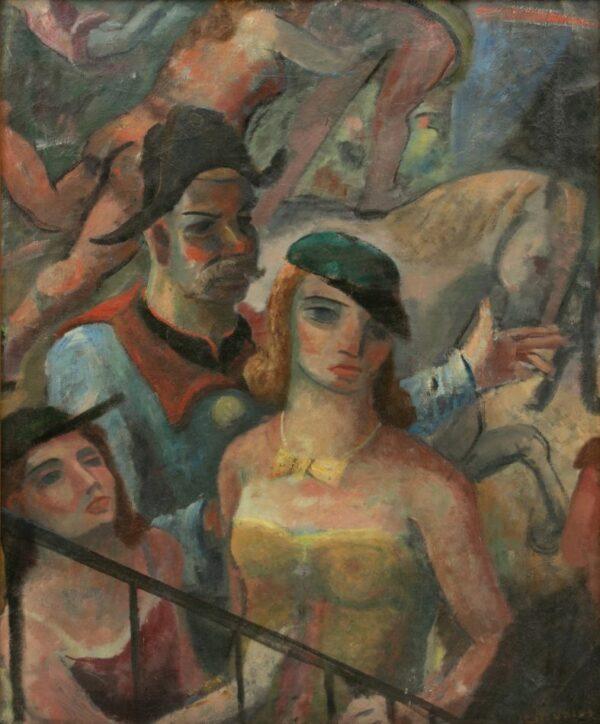 Gerrit Hondius (Dutch-American, 1891-1970) Oil on Canvas, Ca. Mid 20th C., 'Circus Scene', H 34" W 28"