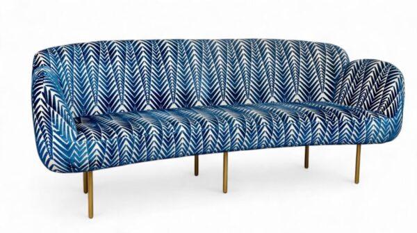 Nika Zupanc (Slovenian, B. 1974) for S? Collections (London), 'Stardust' Sofa with Zebra Silver Blue Upholstery, Ca. 2015, H 34" W 90" Depth 32"