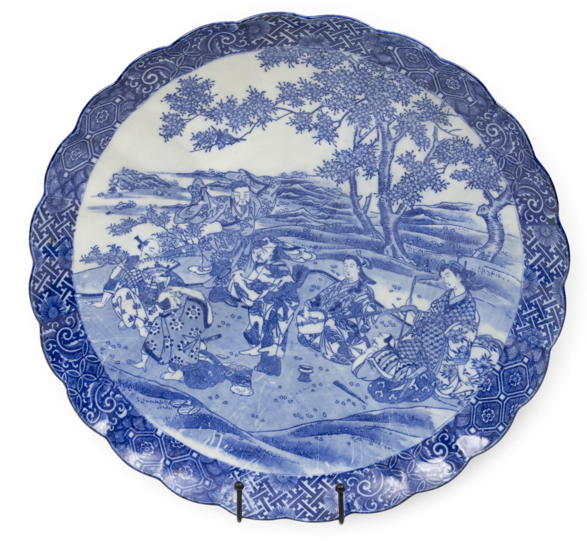 blue and white plate